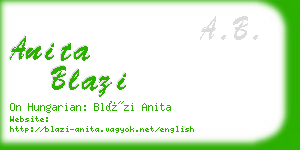 anita blazi business card